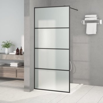 Ścianka prysznicowa, czarna, 90x195 cm, mrożone szkło ESG - vidaXL