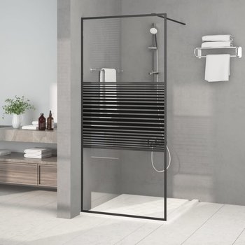 Ścianka prysznicowa, czarna, 90x195 cm, przezroczyste szkło ESG - vidaXL