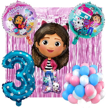 Ścianka Zestaw Balonów Na 3 Urodziny Koci Domek Gabi 35Szt