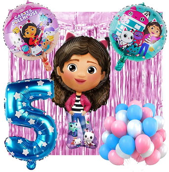 Ścianka Zestaw Balonów Na 5 Urodziny Koci Domek Gabi 35Szt