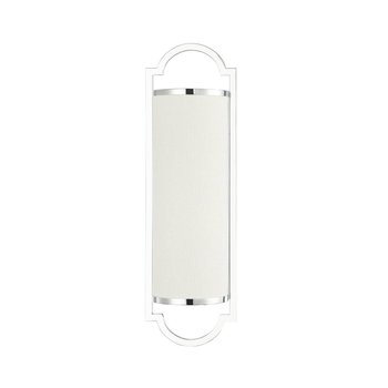 Ścienna LAMPA klasyczna Libero Parette Cromo Orlicki Design półokrągła OPRAWA kinkiet abażurowy biały chrom - Orlicki Design