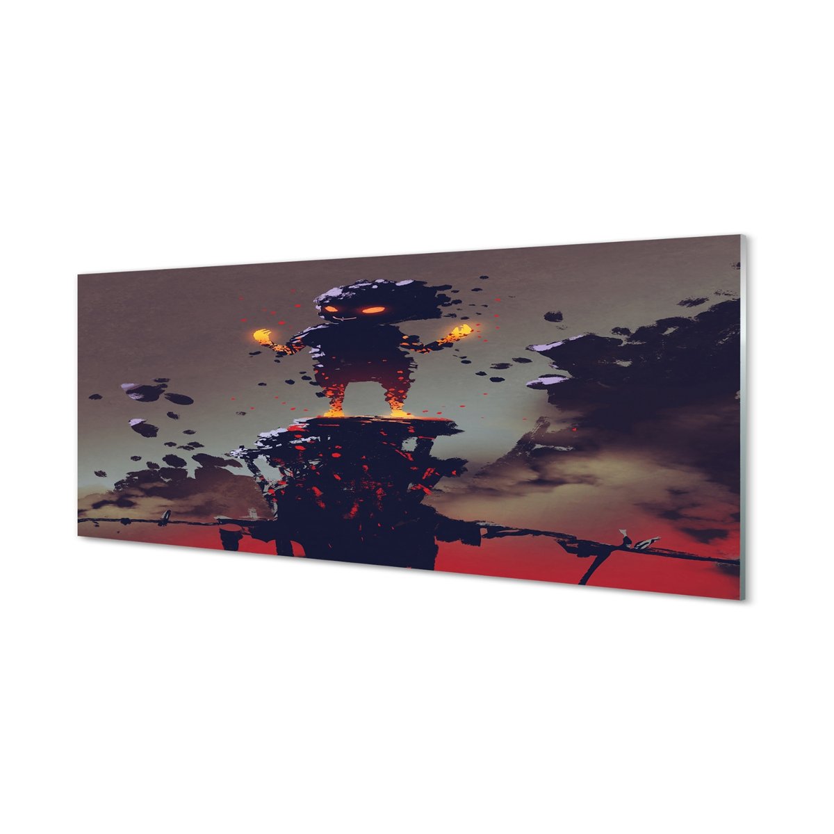 Ścienny panel dekoracyjny Postać dym ogień 125x50 cm