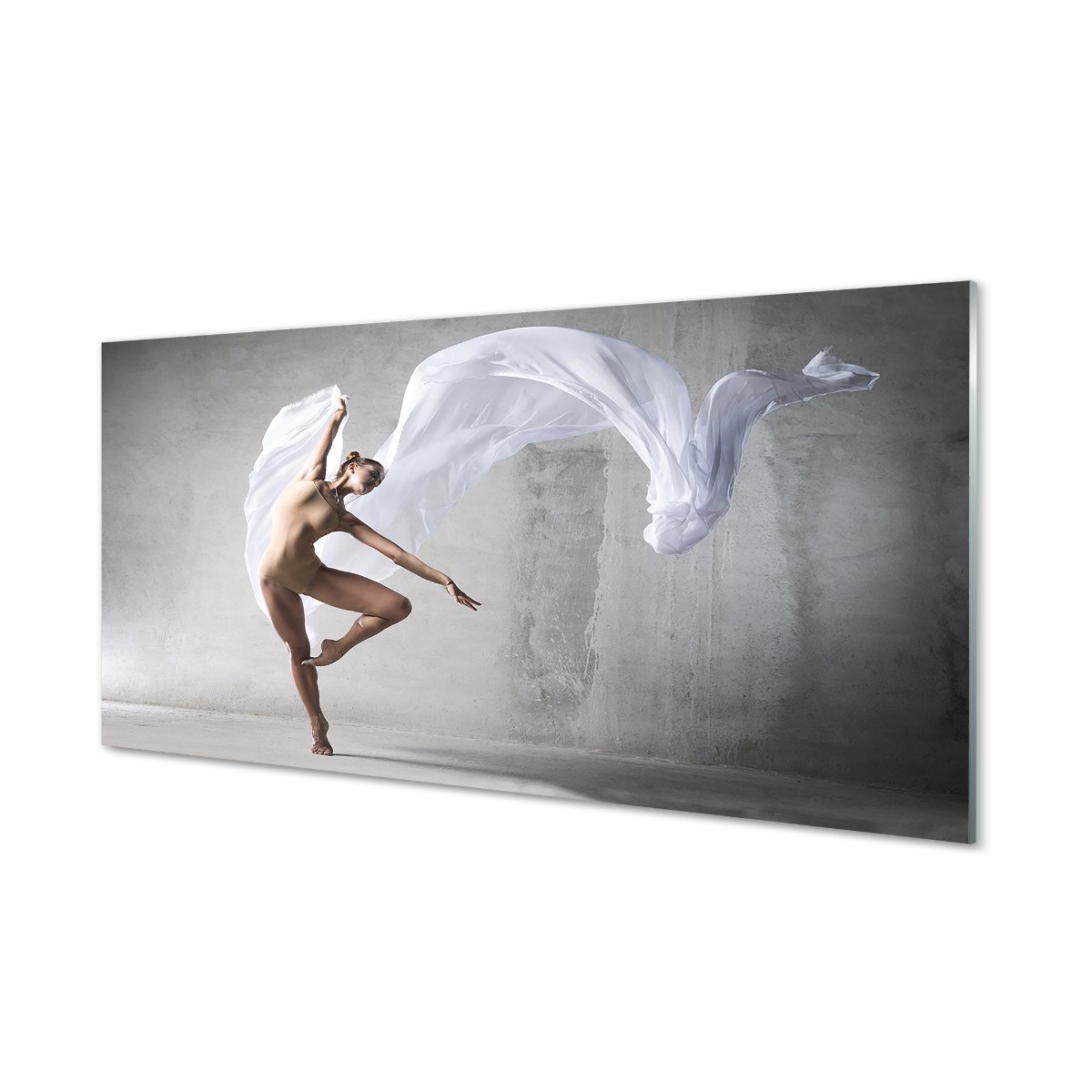 Ścienny panel Kobieta taniec biały materiał 120x60