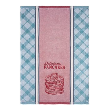 Ścierka kuchenna 50x70 Pancakes niebieska czerwona kratka 349P bawełniana 285g/m<sup>2</sup> Clarysse - Clarysse