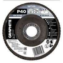 Ściernica listkowa cyrkonowa 115 x 22.2 mm, P40, GRAPHITE 58T105