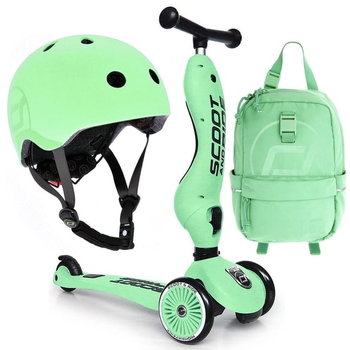 Scoot and Ride ZESTAW HULAJNOGA 2w1 + PLECAK + KASK 2-5 Kiwi - Scoot and Ride