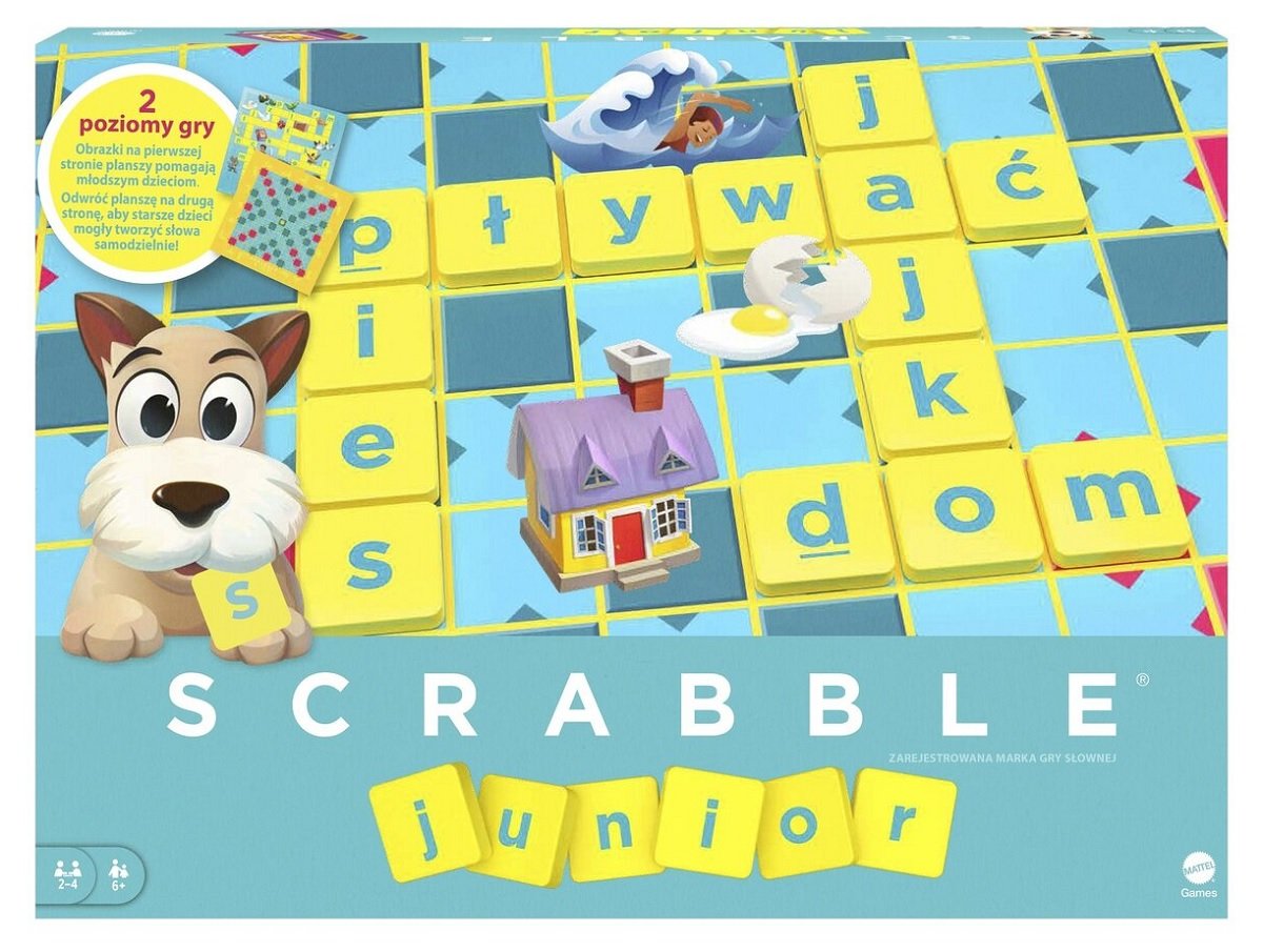 Scrabble Junior, dla dzieci Y9735, gra słowna