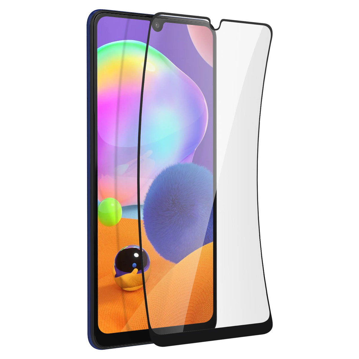 Screen protector for Samsung Galaxy A31 Fingerprint Resistant - black ...