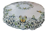 SE00520 Mały Okrągły obrus z haftem. Ecri .85cm