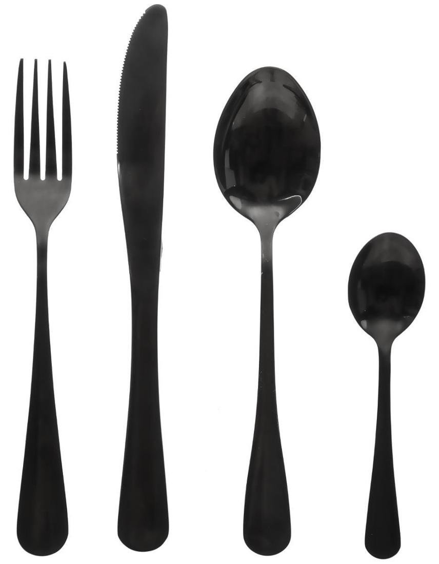 SECRTET DE GOURMET Komplet sztućców SHADOW, 16 elementów, czarny