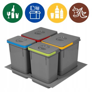 SEGREGATOR NA ŚMIECI DO SZUFLADY POD ZLEW KOSZ KUBEŁ POJEMNIK DO SEGREGACJI - Amix