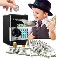 Sejf Na Pieniądze Skarbonka Bankomat Na Monety Banknoty + Pin Elektroniczny