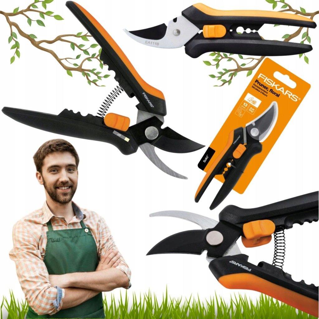 SEKATOR DO GAŁĘZI KWIATÓW FISKARS OGRODOWY NOŻYCE NARZĘDZIE OGRODOWE MOCNY