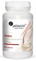 Selen L-selenometionina 200µg 100 tabletek suplement diety || Aliness