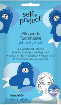Selfie Project, Maska Nawilżająca na Tkaninie #LuckySeal, 15 ml. - Selfie Project