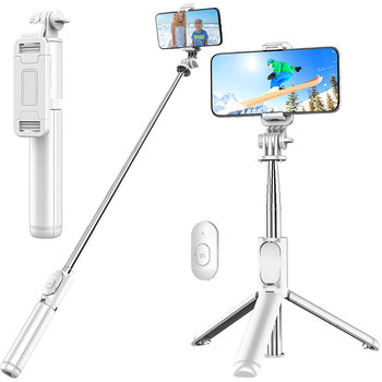 Selfie Stick Kijek Tripod Statyw Alogy Q01 + Pilot Bluetooth uchwyt na telefon do robienia zdjęć biały - Alogy