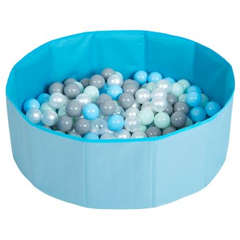 Selonis, suchy basen składany z piłeczkami 6cm niebieski: perła-szary-transparent-babyblue-mięta 80x23/100piłek - Selonis