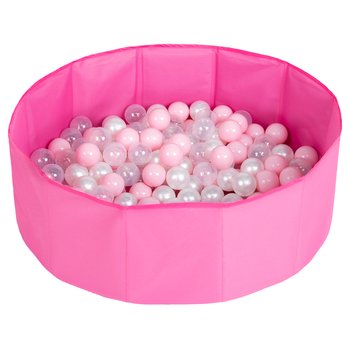 Selonis, suchy basen składany z piłeczkami 6cm różowy: pudrowy róż-perła-transparent 80x23/200piłek - Selonis
