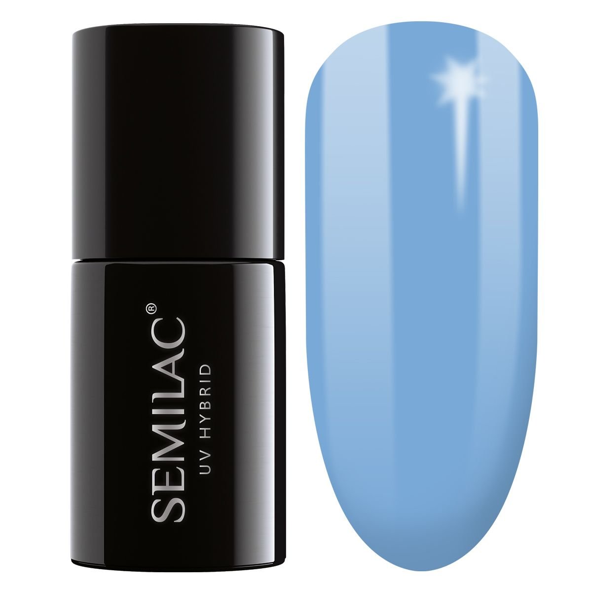 Фото - Лак для нігтів Semilac , Uv Hybrid, Lakier Hybrydowy, 084 Denim Blue, 7 ml 