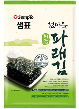 Sempio, Snacki Parae Gim z alg morskich o zmniejszonej zawartości soli 5g  - SEMPIO