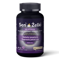 Sen Żelki 60 żelek - Melatonina z Waleriana + Melisa  + Rumianek + B6 - Żelki na Dobry Sen bez Cukru