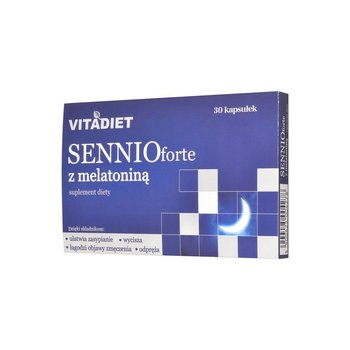 Sennio Forte z melatoniną VitaDiet, na dobry sen 30 szt. 30 szt. Suplement diety - VitaDiet