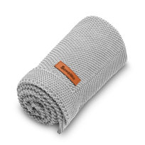 Sensillo, Koc dziergany, Bawełna, Szary, 80x100 cm 