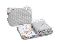 Sensillo, Komplet do wózka Velvet Leśna Przygoda, biały 