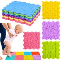 Sensoryczne Puzzle Silikonowe Mata Ścieżka Sensoryczna Kolorowe 25 Cm 12El.