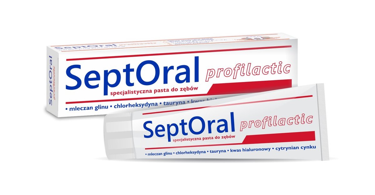 Фото - Вітаміни й мінерали Septoral Profilactic, pasta do zębów, 100 ml