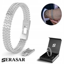 SERASAR, Bransoleta ze stali nierdzewnej premium dla mężczyzn [Franco] Stal chirurgiczna 316L, Srebrny, 17 cm, Wodoodporny, Bezpieczne zapięcie, W zestawie pudełeczko na biżuterię, Idealny prezent dla niego