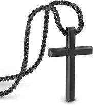 SERASAR, ekskluzywny męski naszyjnik [Destiny] | Stal chirurgiczna 316L, wodoodporny, solidny łańcuszek, bezpieczne zapięcie, czarny, 60 cm, w zestawie pudełko na biżuterię