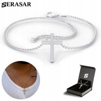 SERASAR, męski naszyjnik ze stali nierdzewnej „Lord” z pudełkiem prezentowym, srebrny, 60 cm, idealny prezent na Boże Narodzenie