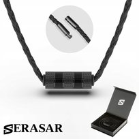 SERASAR, męski skórzany naszyjnik „Solid” z bezpiecznym zapięciem, czarny, 50 cm, idealny prezent dla niego