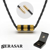 SERASAR, męski skórzany naszyjnik „Solid” z bezpiecznym zapięciem, złoty, 60 cm, idealny prezent urodzinowy dla ojca lub brata