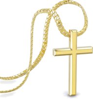 SERASAR, Naszyjnik Premium dla mężczyzn [Faith] | Stal chirurgiczna 316L, Wodoodporny, Solidny łańcuszek, Bezpieczne zapięcie, Kolor złoty, 50 cm, W zestawie pudełko na biżuterię