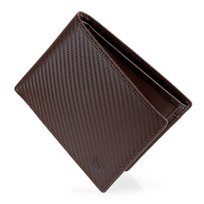 SERASAR, Portfel męski ze skóry naturalnej „Carbon” w kolorze brązowym, 9 przegródek na karty, ochrona RFID, ekskluzywne pudełko prezentowe, świetny pomysł na prezent