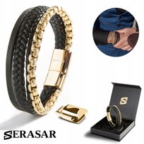 SERASAR | Premium genuine leather bracelet [] -  17cm
