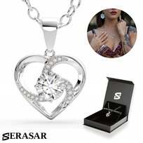 SERASAR, Srebrny naszyjnik dla kobiet „Emotion” ze złoceniem 18k, Kolor srebrny, W zestawie pudełko prezentowe, Prezent urodzinowy lub walentynkowy dla niej