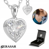 SERASAR, Srebrny naszyjnik dla kobiet „Love” ze złoceniem 18-karatowym, Kolor srebrny, W zestawie pudełko prezentowe, Prezent urodzinowy lub walentynkowy dla niej