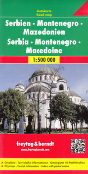 Serbia, Czarnogóra, Macedonia. Mapa 1:500 000 - Opracowanie zbiorowe