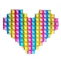 Serce Duży balon foliowy Pop it 120x140cm - wielokolorowy