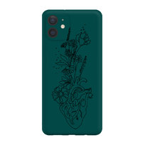 Serce minimal - iPhone 12 Etui matowe butelkowa zieleń [TIF 05E]