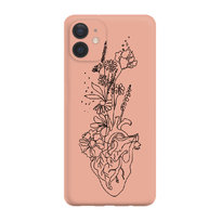 Serce Minimal - Iphone 12 Mini Etui Matowe Brzoskwiniowy Róż [Tif 05E]