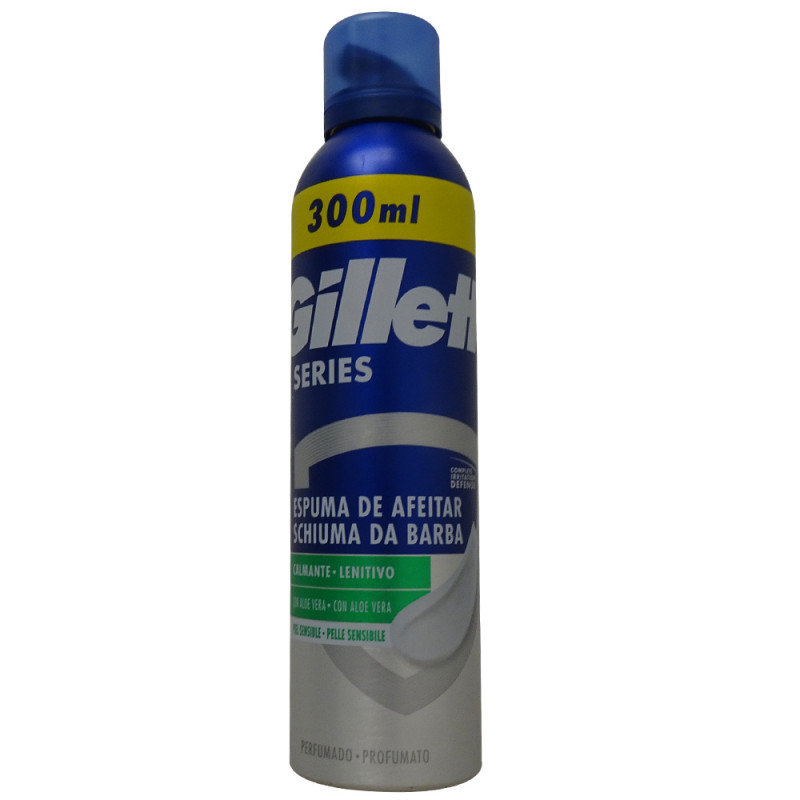 Zdjęcia - Pianka do golenia Gillette Series Sensitive, Łagodząca  z aloesem, 300 ml 