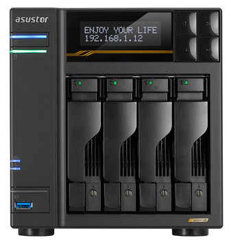 Serwer plików Asustor LOCKERSTOR 4 Gen3 AS6804T 4-bay, AMD Ryzen V3C14 Cztery rdzenie 2.3GHz, 16G ECC DDR5, 4x M.2 PCIe (NVMe), 2x 10 GbE, 2x 5 GbE, - ASUSTOR