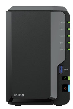Serwer plików Synology DS225+ 2-bay, Intel Celeron J4125 4-core 2.0 GHz, 2G DDR4 RAM, 1x2,5 GbE, 1xGbE LAN, 2xUSB 3.2.1 - Synology