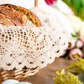 Serwetka okrągła koronkowa do koszyczka CROCHET szydełkowa beżowa 35 cm HOMLA - Homla