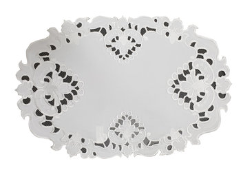 Serwetka z haftem, 30x45, biała geometryczna, OH-165-A - Dekorart