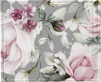 Serwetka z nadrukiem, 30x45, szary w kwiaty, OM01-7 - Mariall Design